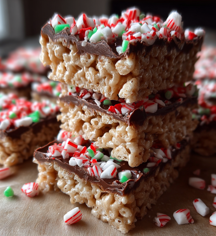 A stack of Christmas Cracker Candy with green, red and white stripes.