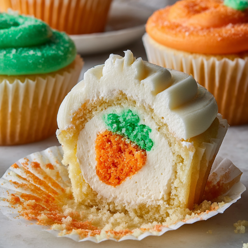 A slice of a carrot cake with a green frosting.