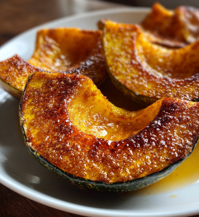 A plate of roasted delicata squash.