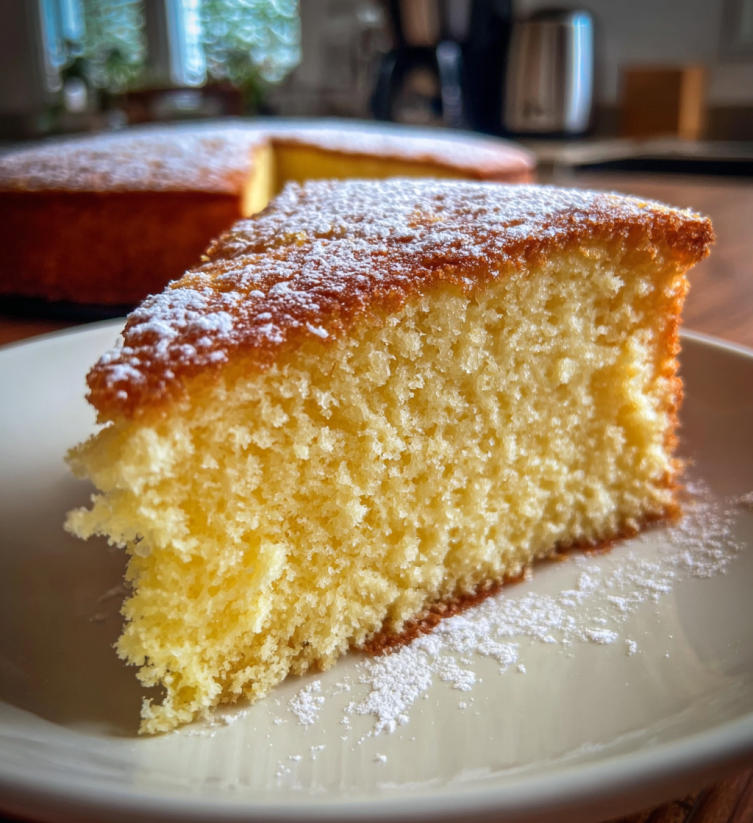 A slice of cake on a plate.
