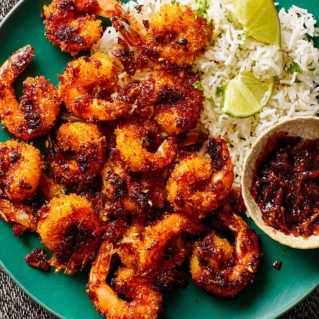 A plate of shrimp with a bowl of sauce.