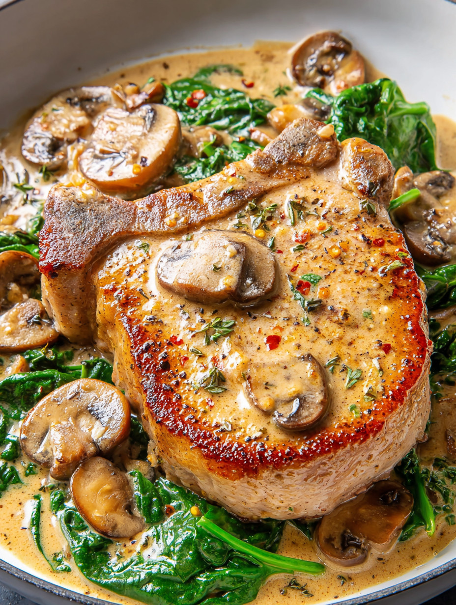 A close up of a piece of meat with mushrooms on top.