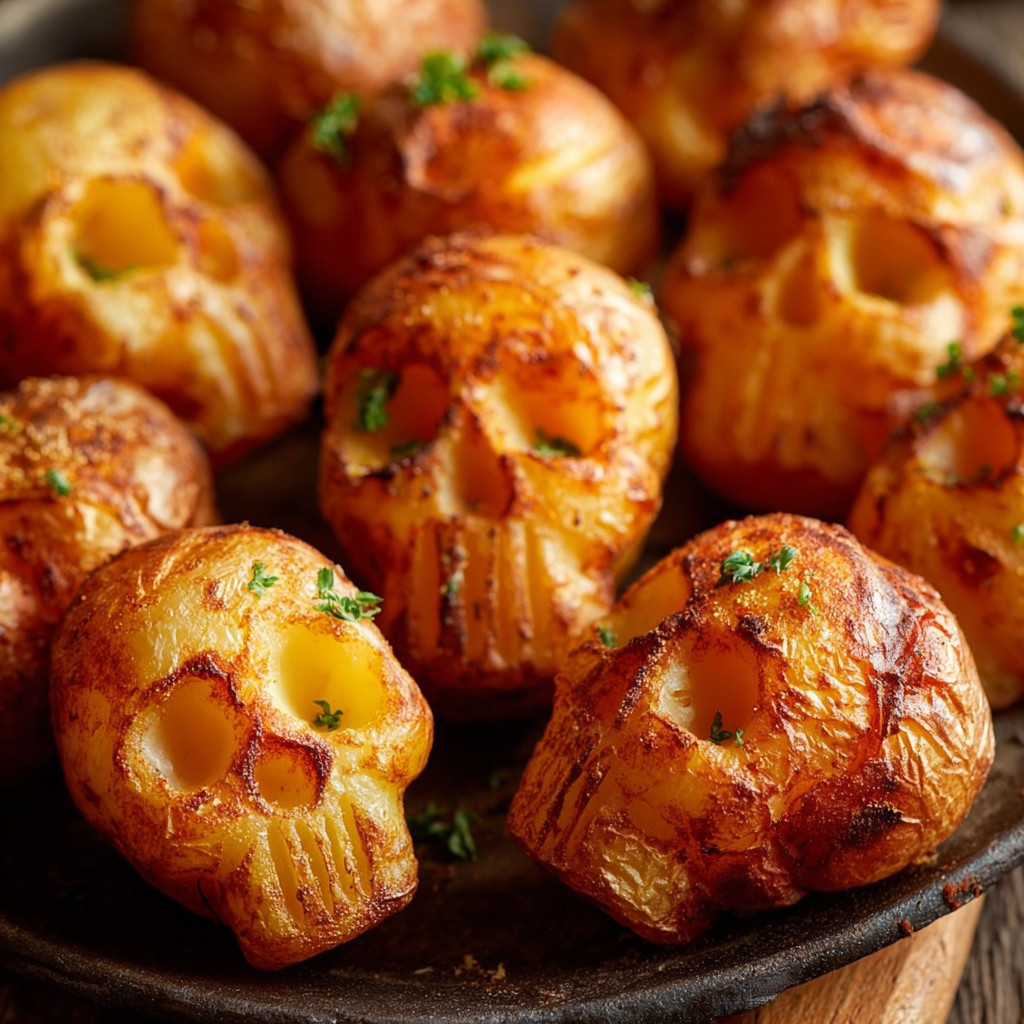 A plate of skull potatoes.