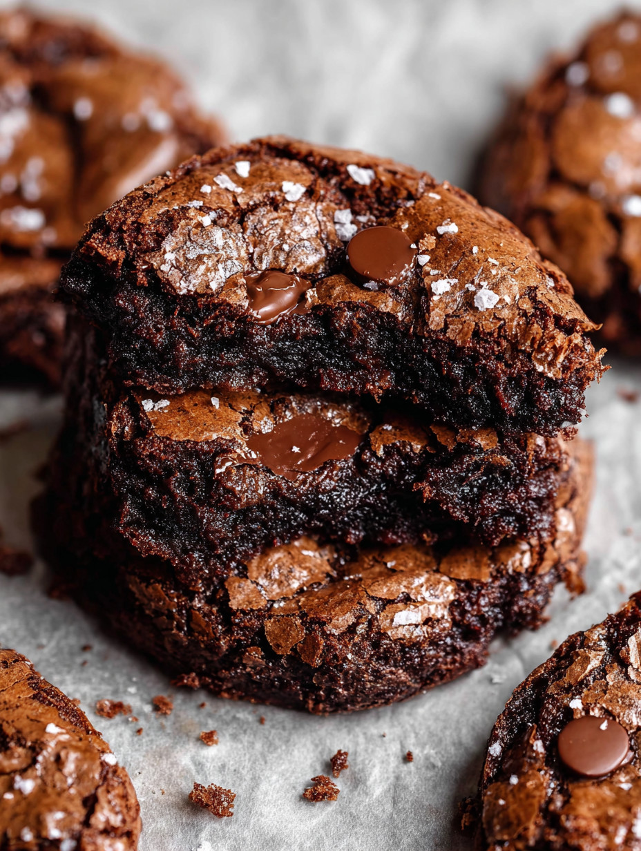 A close up of a chocolate brownie with chocolate chips.