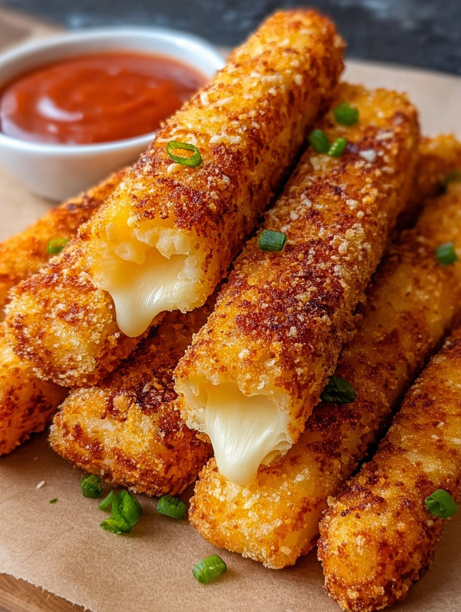 A plate of cheese sticks with a bowl of ketchup.