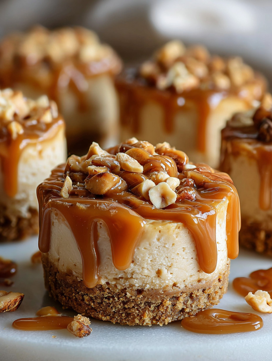 A close up of a dessert with caramel drizzled on top.
