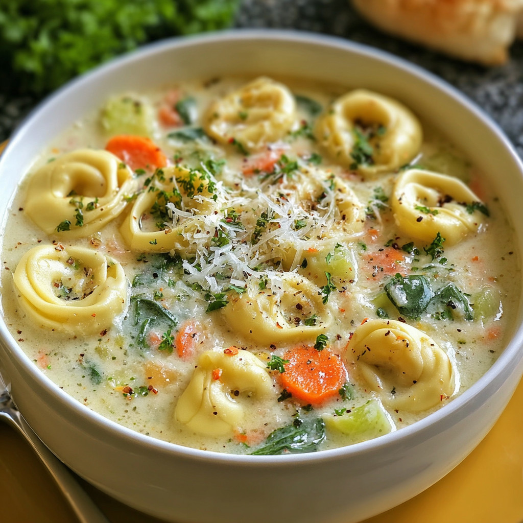 A bowl of soup with pasta and vegetables.