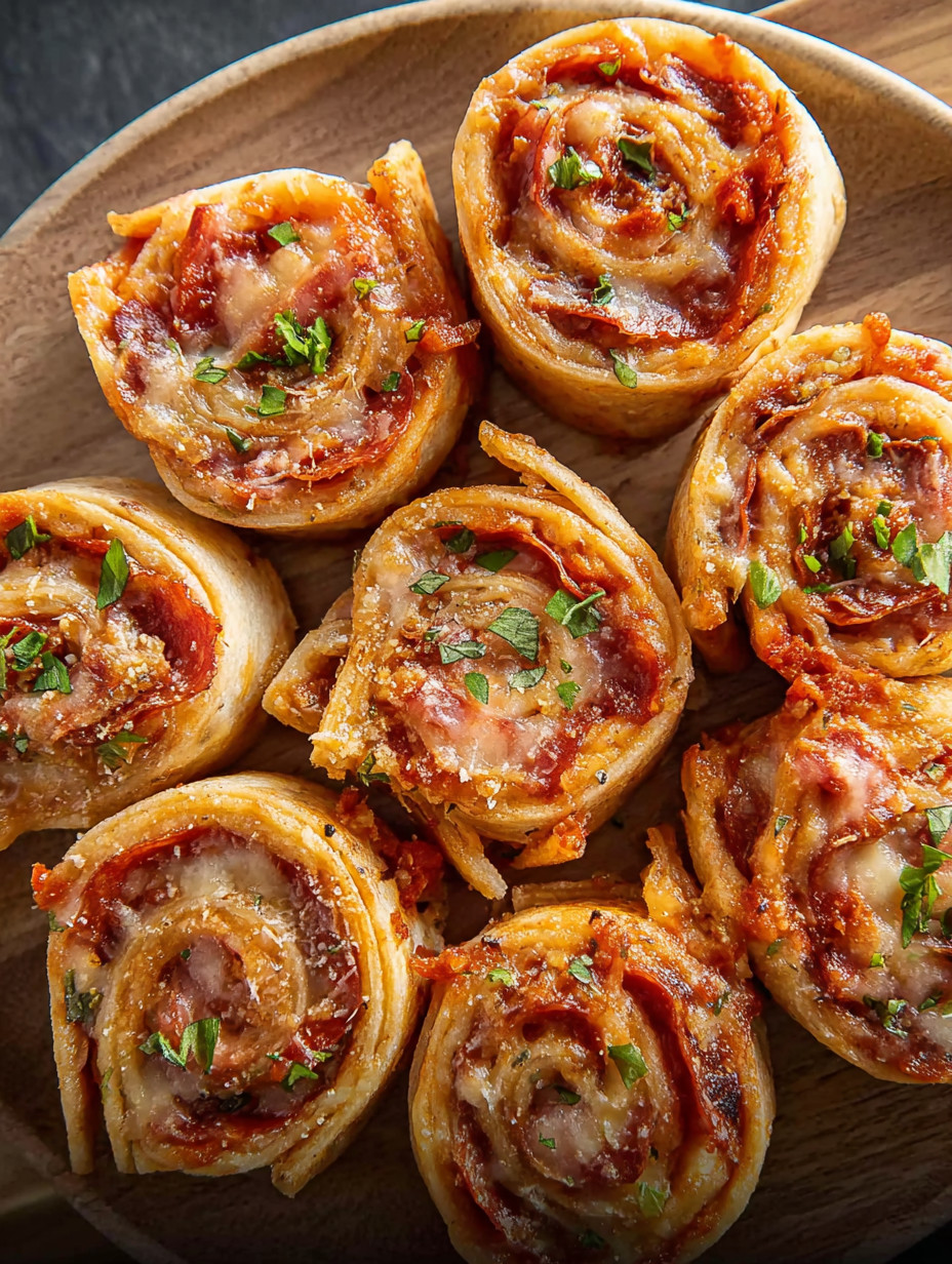A plate of tortilla pizza rolls.