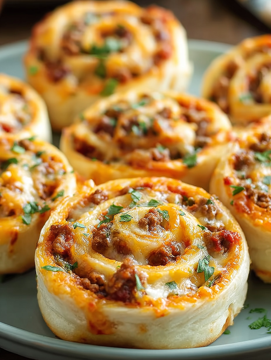 A plate of taco pinwheels.