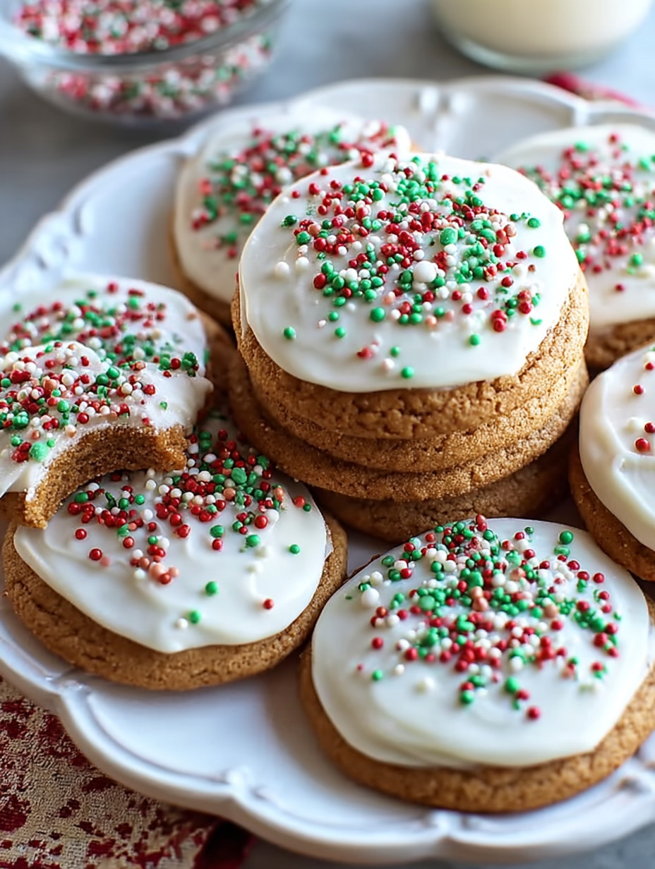 A plate of frosted ginger cookies.