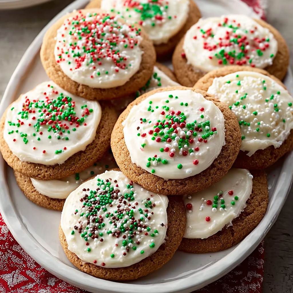 A plate of frosted ginger cookies.