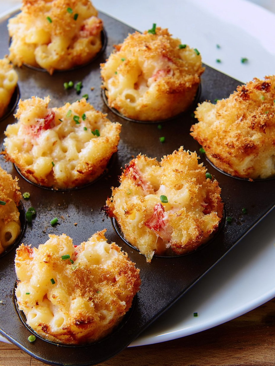 A plate of lobster mac and cheese bites.