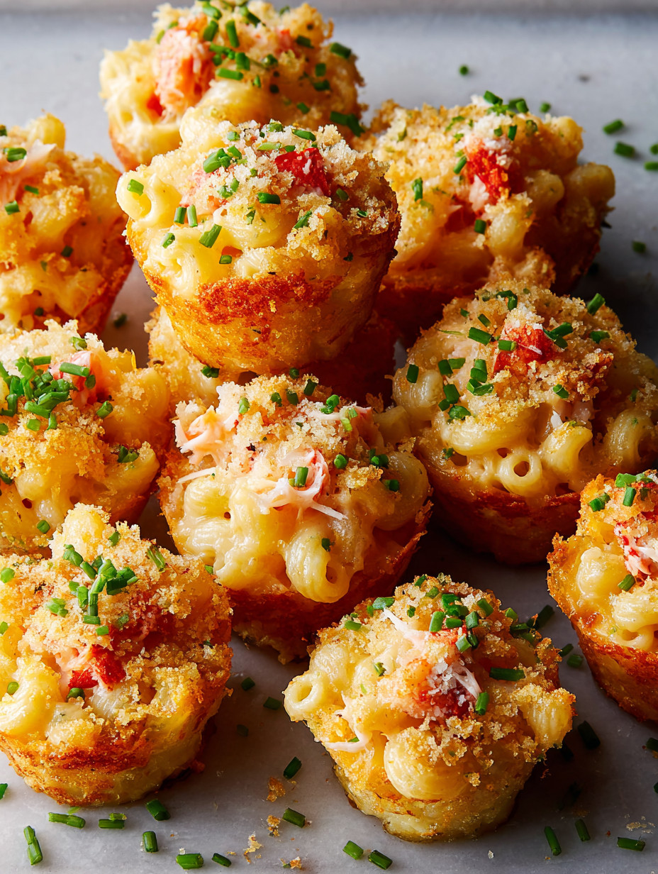 A plate of lobster mac and cheese bites.