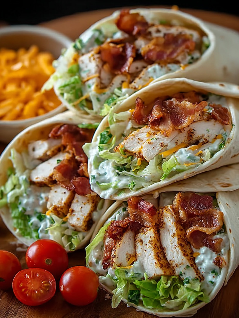 Bacon-Lover's Ranch Chicken Wraps: A Delicious Meal for Any Time.