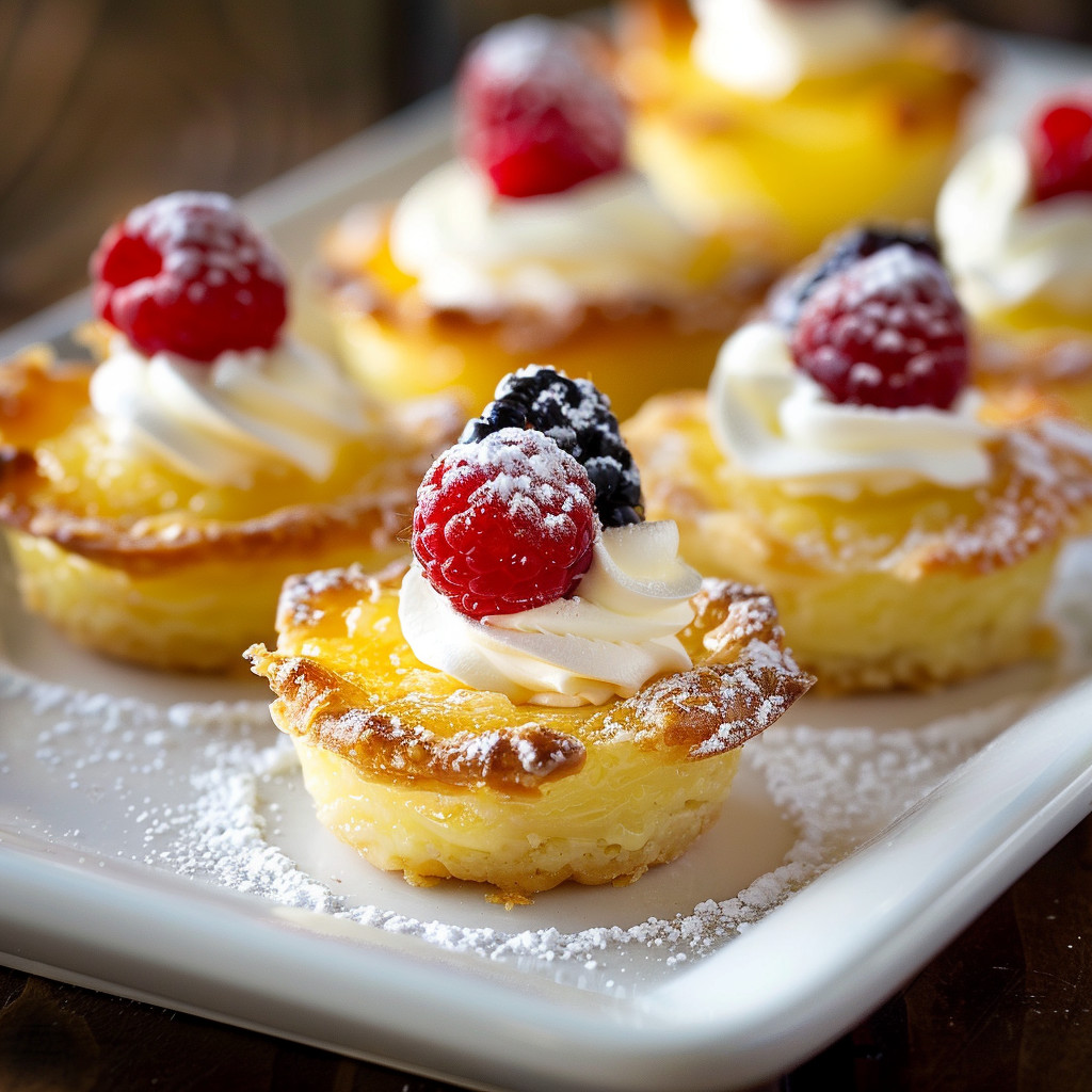 A plate of desserts with raspberries and whipped cream.