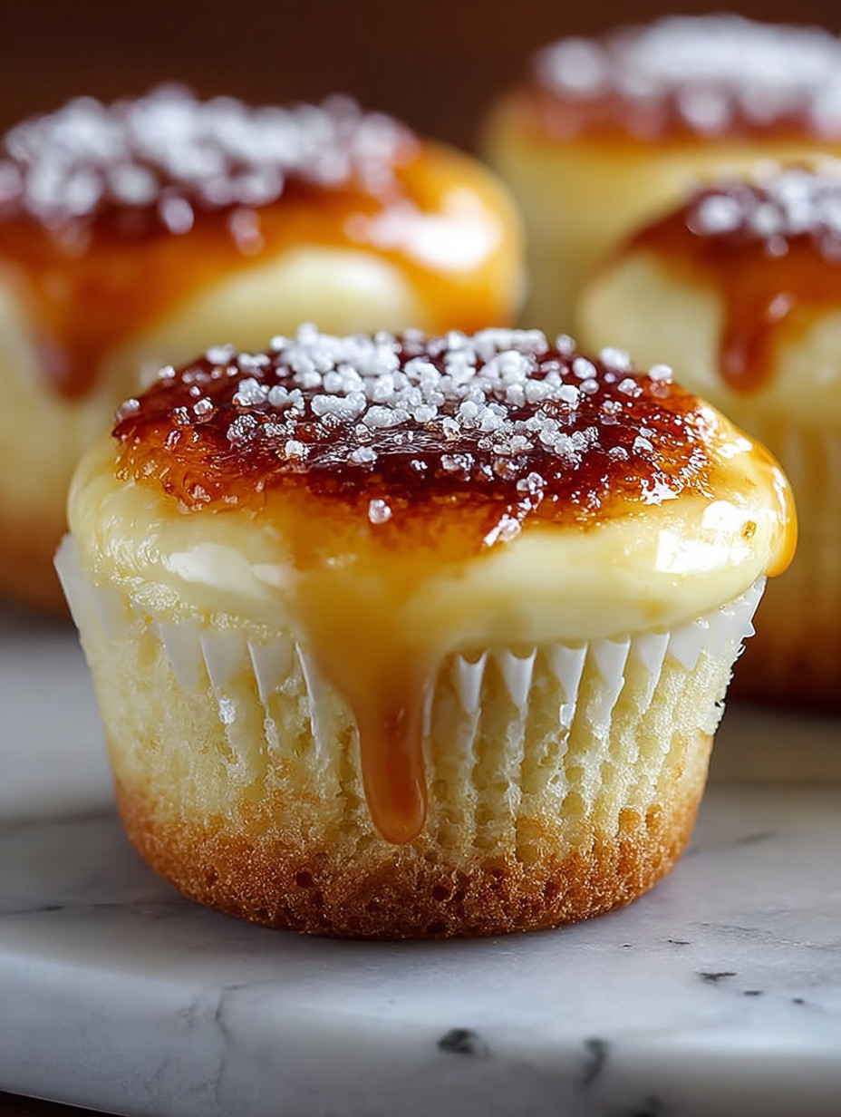 A cupcake with a caramel sauce drizzle.