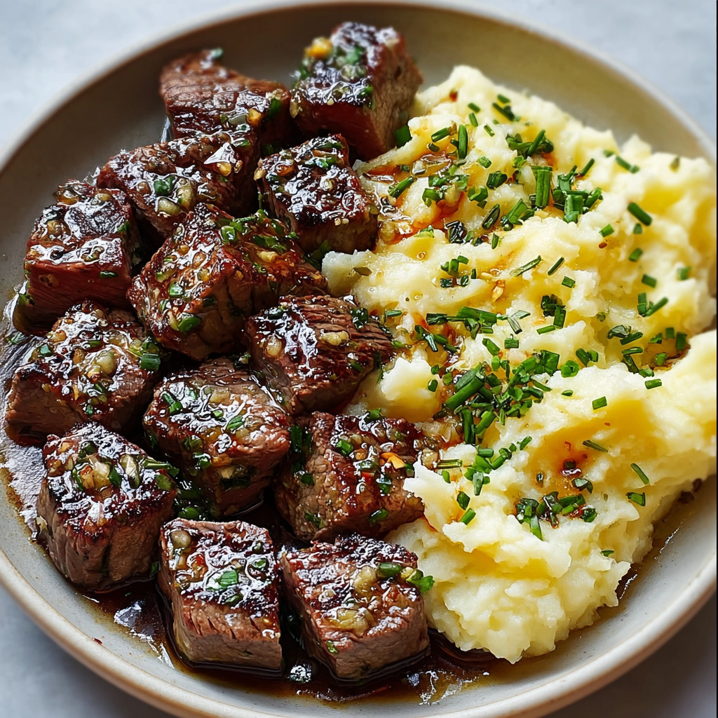A plate of meat and potatoes.