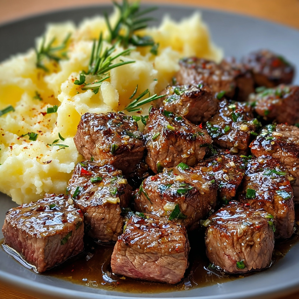 A plate of meat and potatoes.