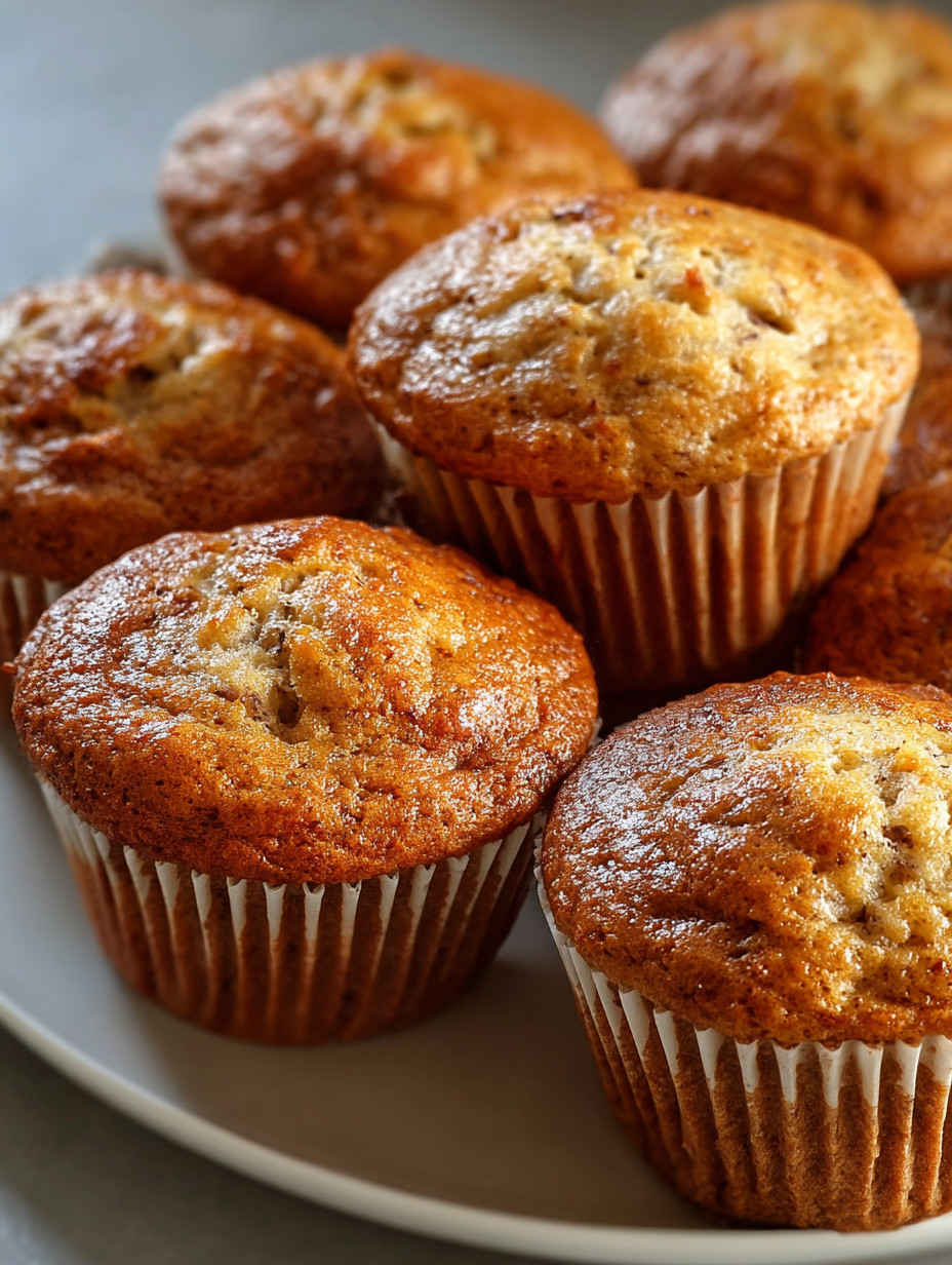A plate of muffins with a banana and yogurt topping.