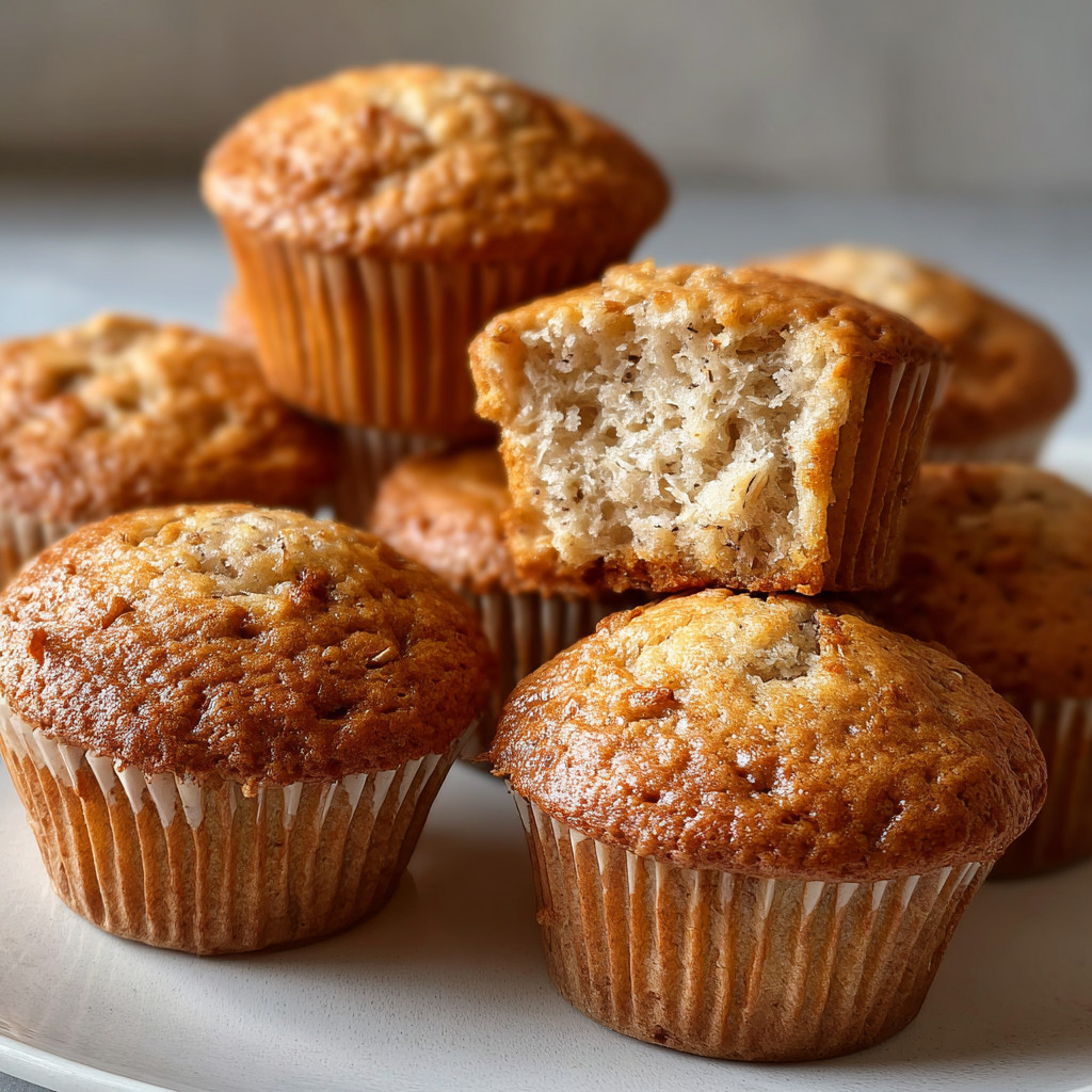 A plate of muffins with a slice missing.