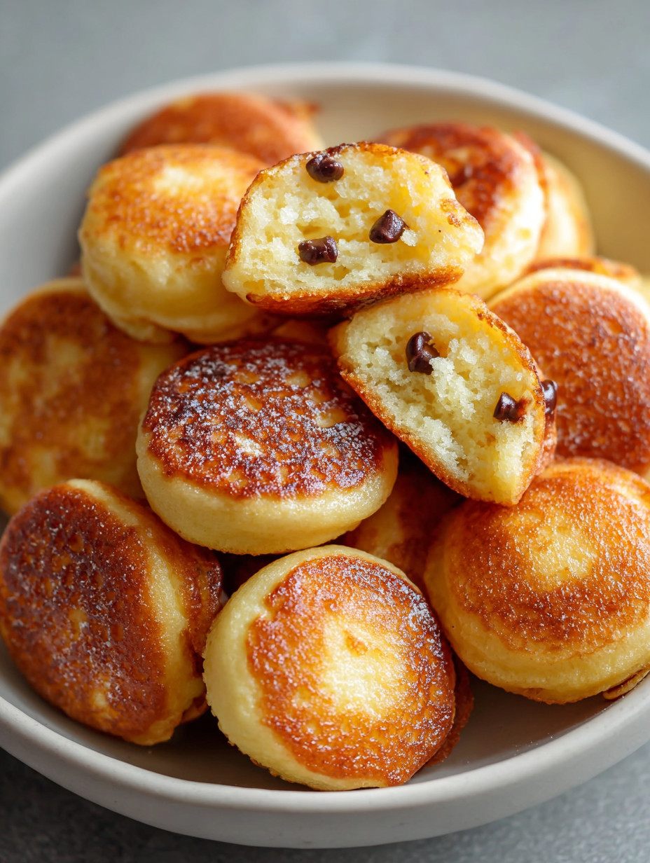 A bowl full of delicious pancake poppers.