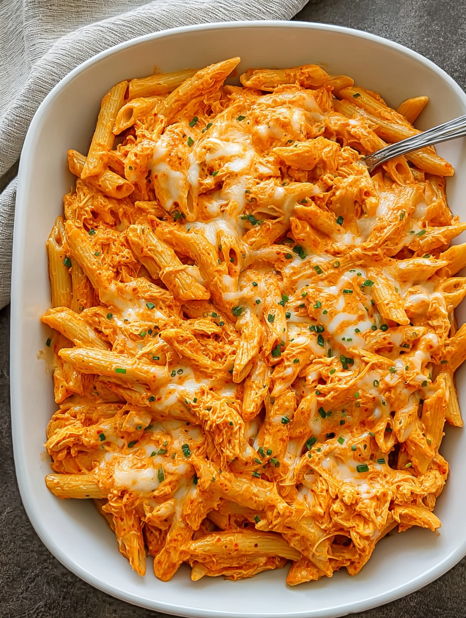 A dish of pasta with a creamy sauce.