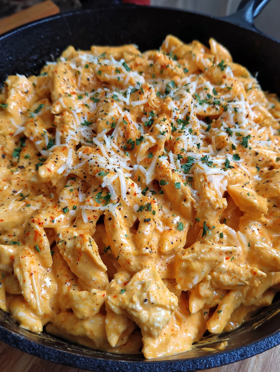 A close up of a dish with a spicy sauce.