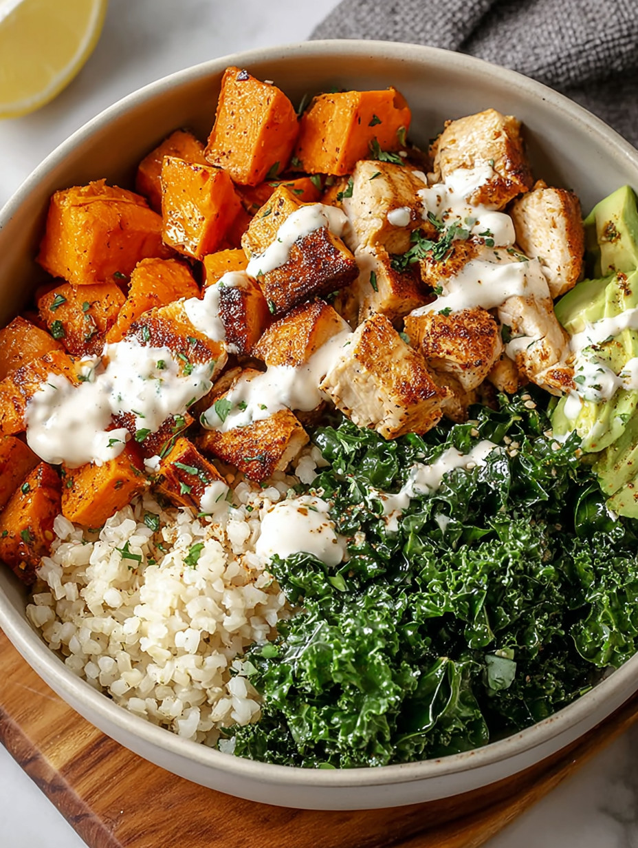 A bowl of food with a variety of ingredients.