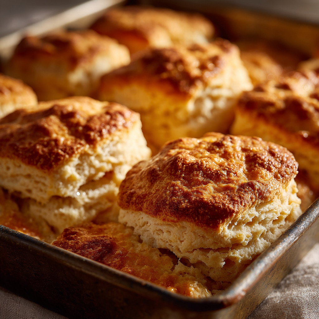 A pan of butter swim biscuits.