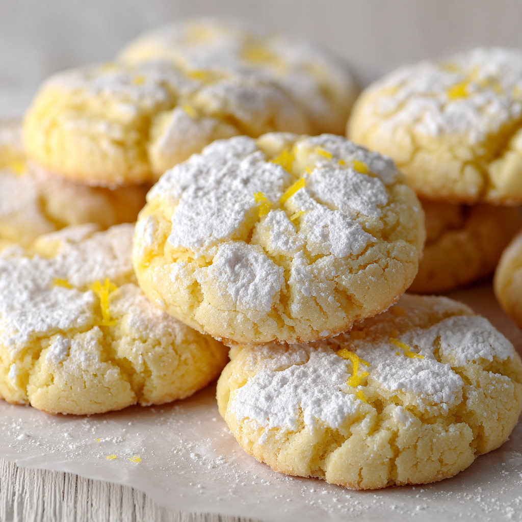 A plate of delicious lemon gooey butter cookies.