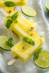 Pineapple Mojito Popsicles.