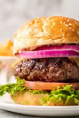 A cheese-stuffed air fryer burger.