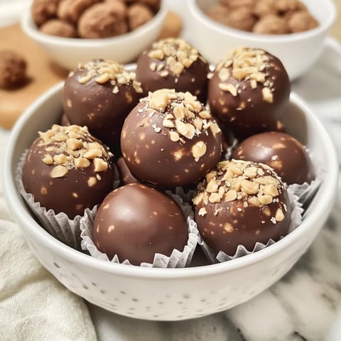 A bowl of peanut butter balls.