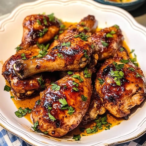 A plate of honey mustard chicken.