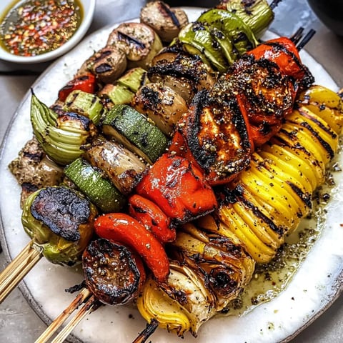 Grilled vegetables on a plate.