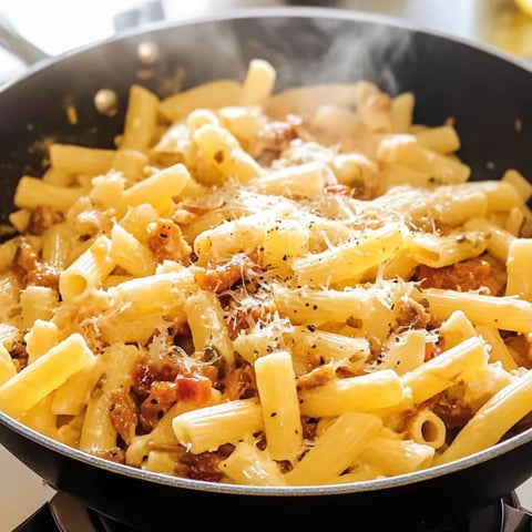 A dish of pasta alla gricia.