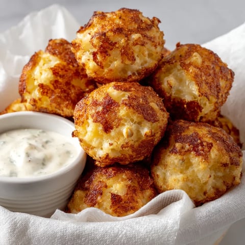 A bowl of fried mac and cheese bites.